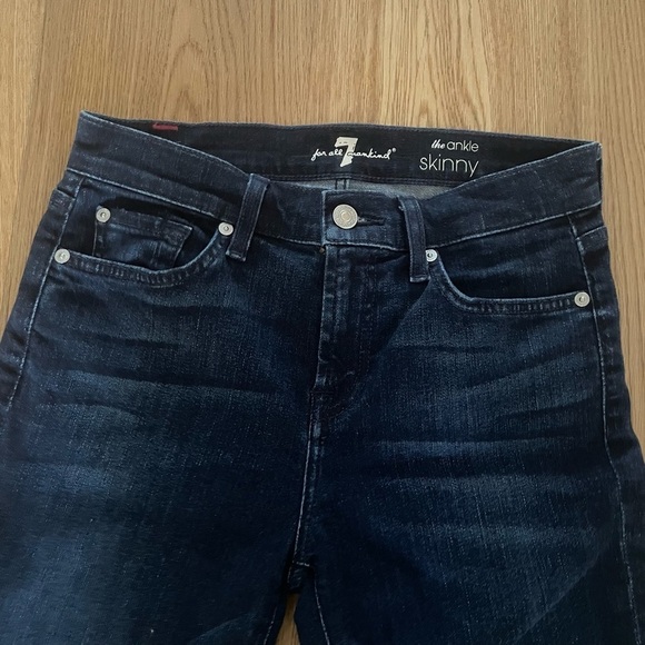 NWOT 7 for all mankind the ankle skinny Dark Brisbane - 26 - Picture 3 of 10